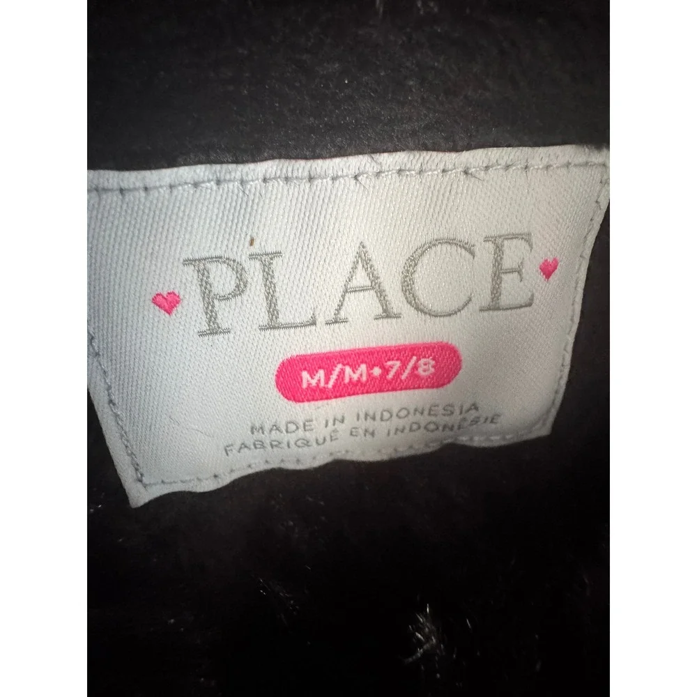 The Childrens Place Girls Faux Fur Coat Black Jacket Size M 7/8 NEW NWT